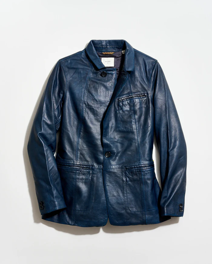 Washed Leather Blazer