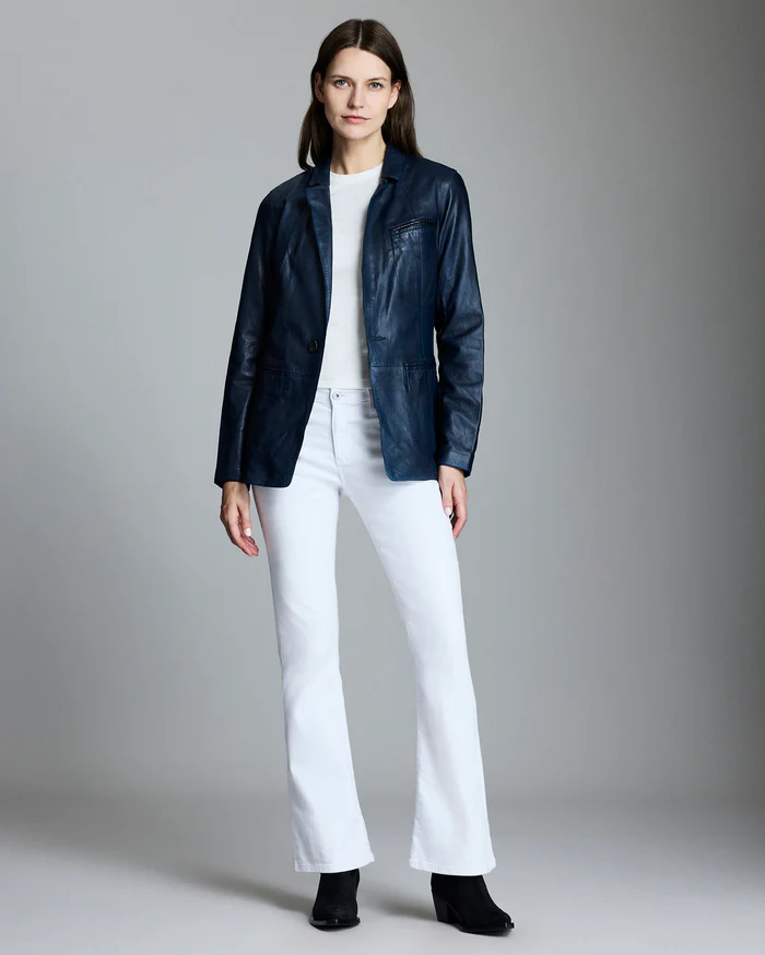 Washed Leather Blazer 2