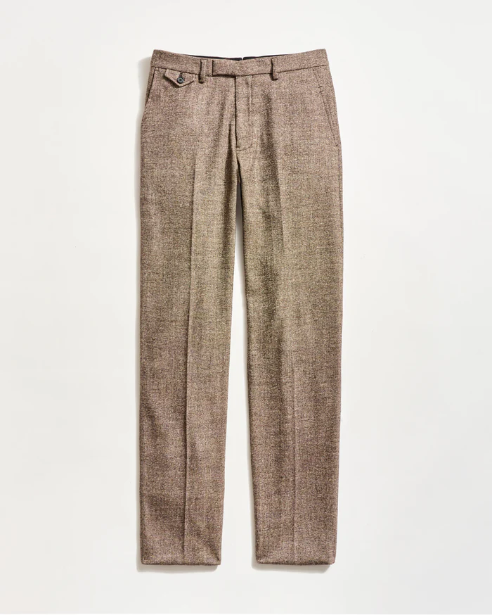 Wool Silk Flat Front Trouser